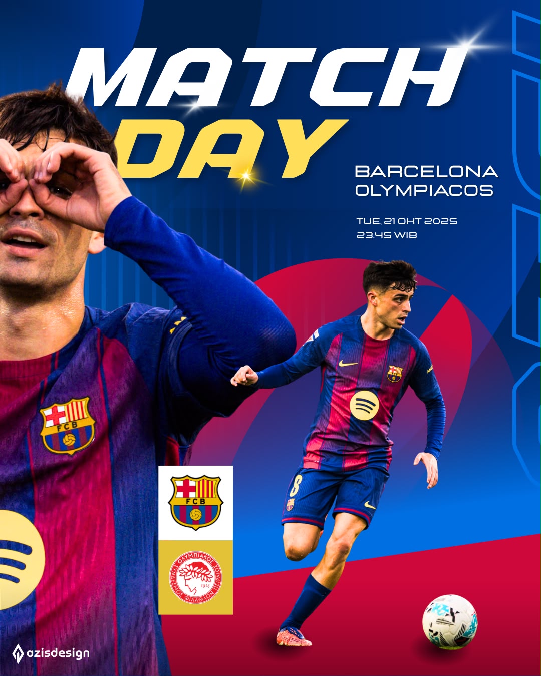 Exemple d'affiche 'Match Day' aux couleurs contrastées avec typographie XXL