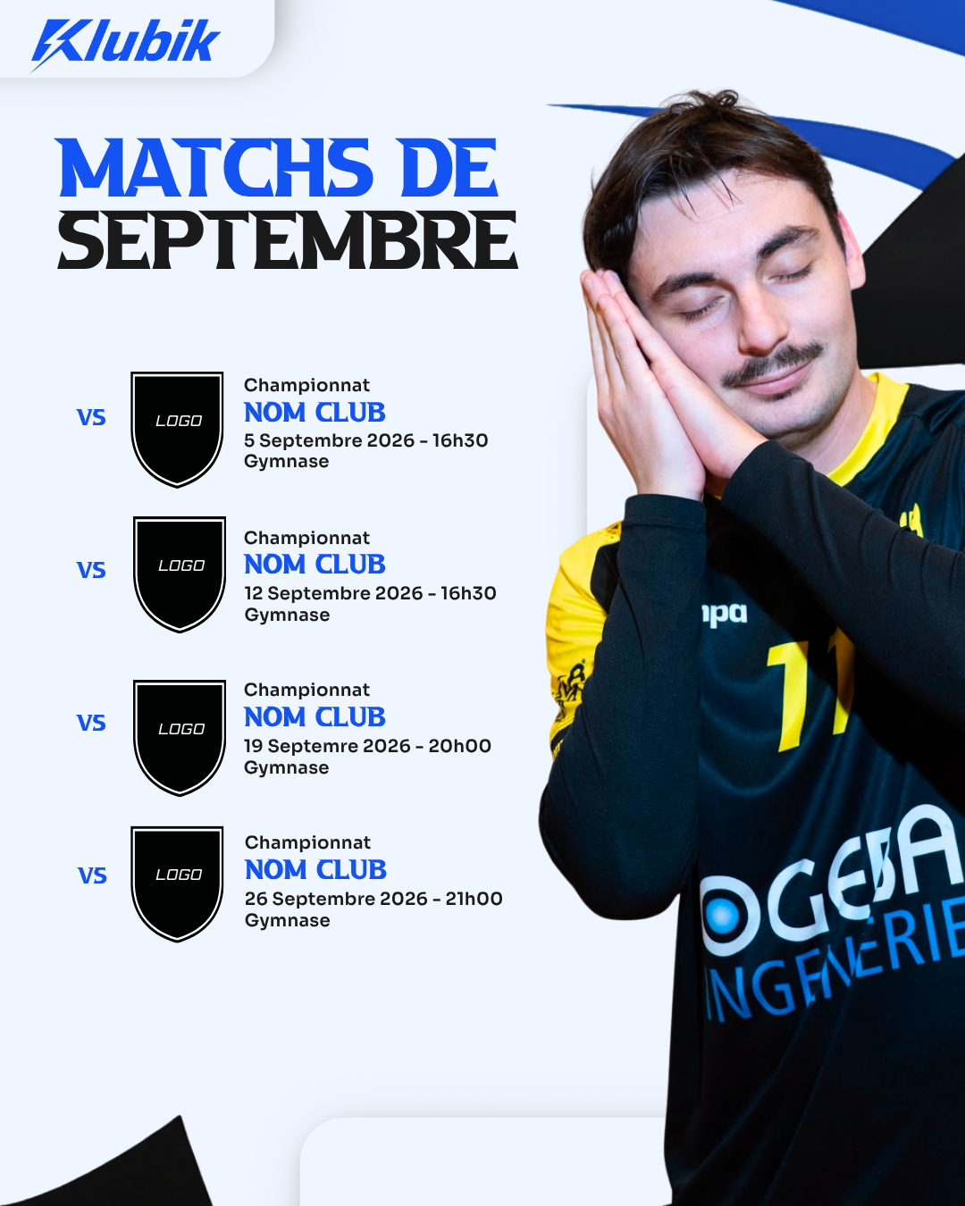 Template gratuit 'Calendrier des matchs du mois' à personnaliser